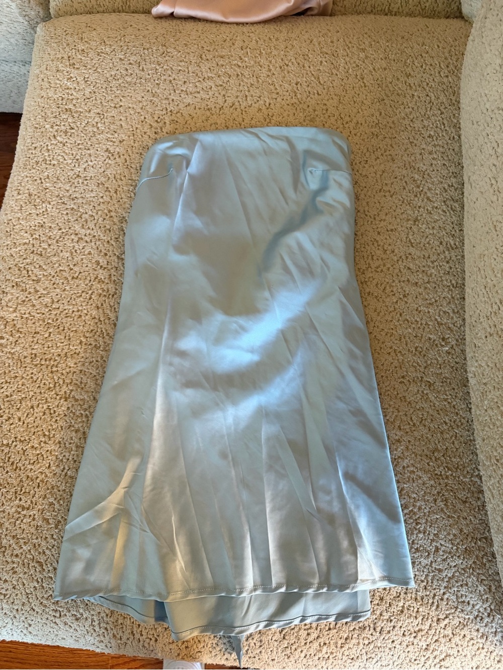 Blue satin mini dress